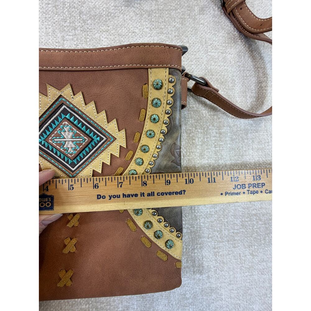 Montana West Women's Brown Faux Leather Southwest Crossbody Purse Bag Western - Picture 6 of 13
